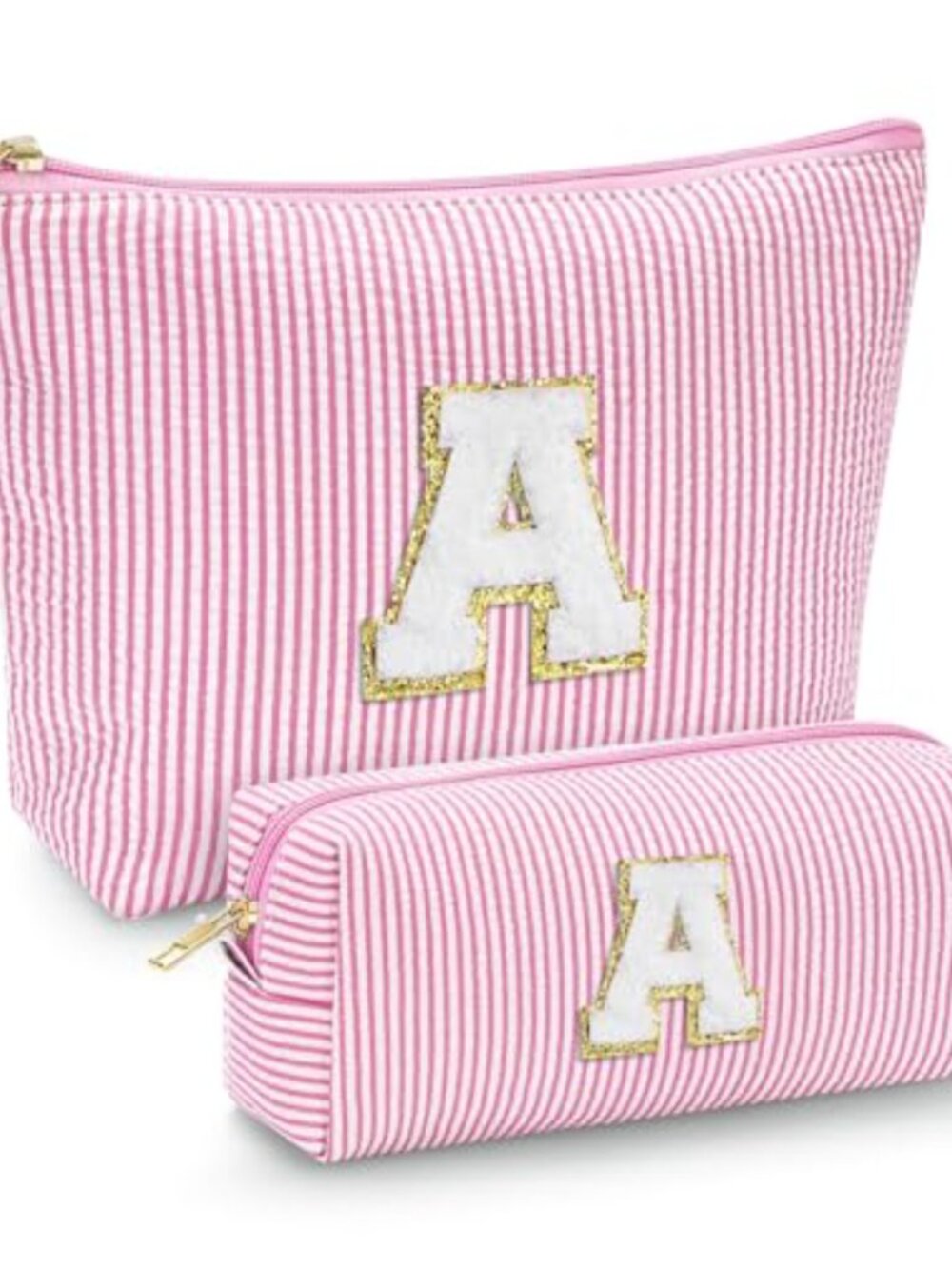 Chenille Letter Makeup Bag Polyester Cosmetic Case Travel Toiletry Organizer